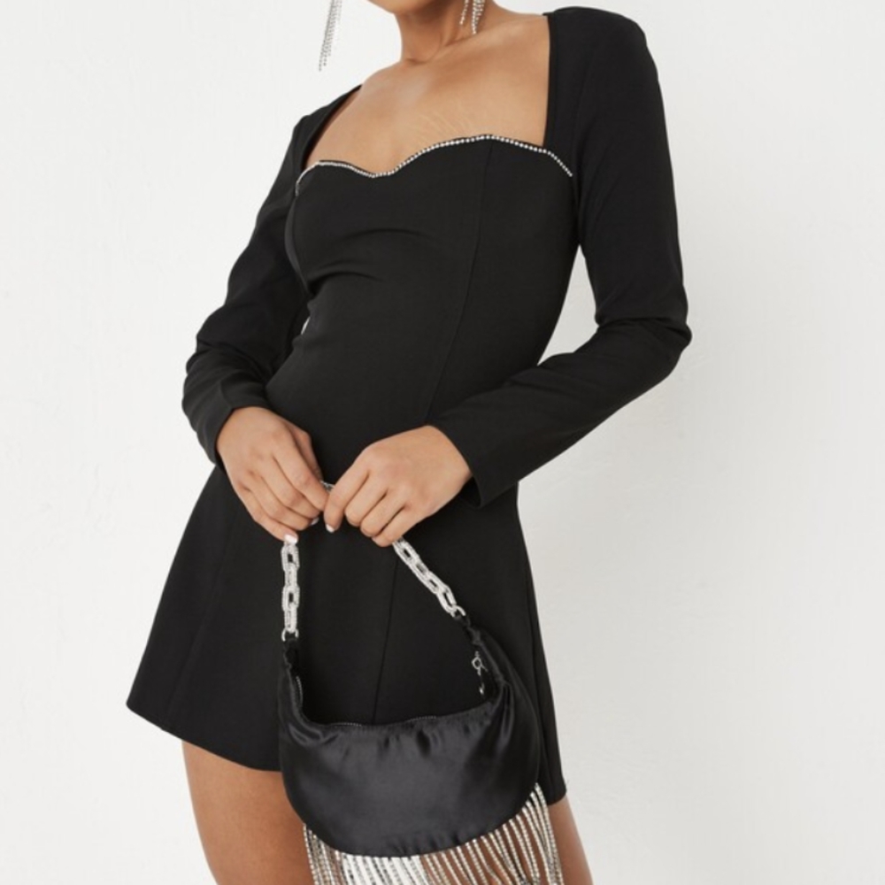 Misguided dress with rhinestone detail